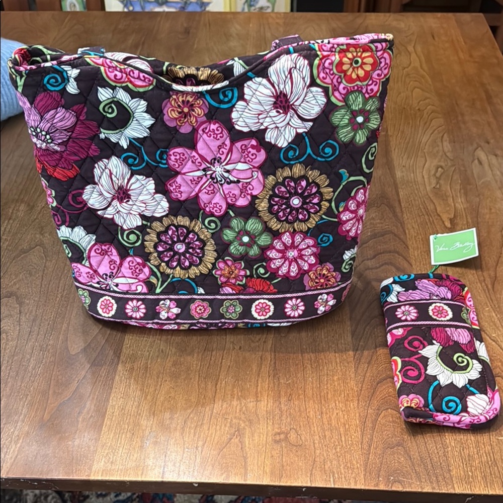 COPY - Vera Bradley Pink Floral Tote Bag Set - Picture 3 of 7